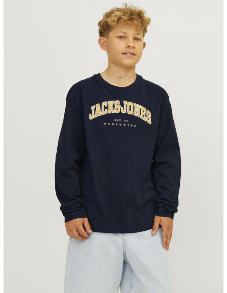 Jack & Jones - JJECALEB VARSITY TEE LS O-NECK JNR