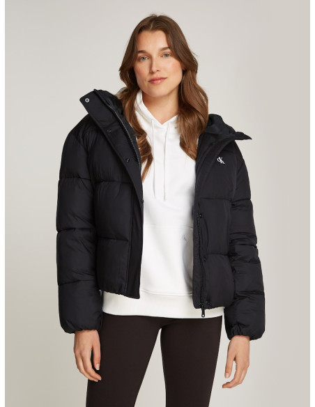 CALVIN KLEIN - LOGO SHORT HOODED PUFFER