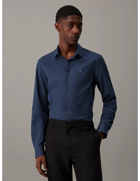 CALVIN KLEIN - POPLIN STRETCH SLIM SHIRT