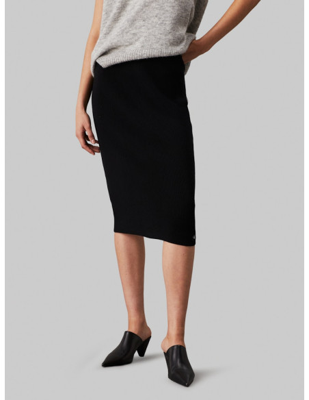 CALVIN KLEIN - WOVEN LABEL SWEATER SKIRT