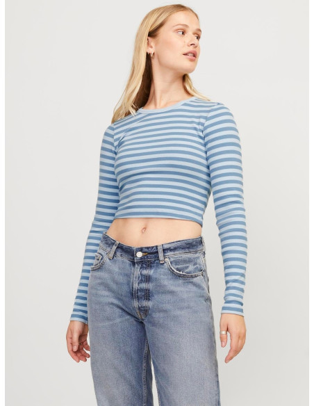 JJXX - JXFELINE STR LS STRIPE RIB TEE JRS NOOS