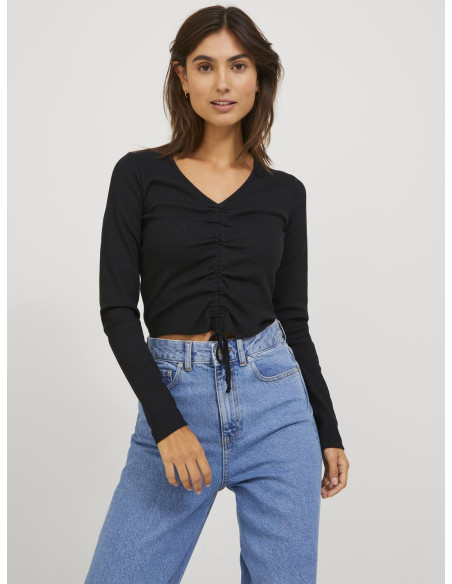 JJXX - JXFENJA STR LS RIB CROP TOP JRS NOOS