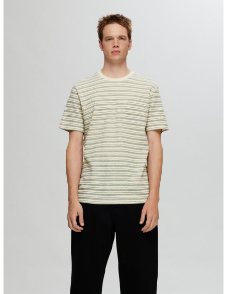 SELECTED HOMME - SLHSUNE STRIPE POCKET SS O-NECK TEE