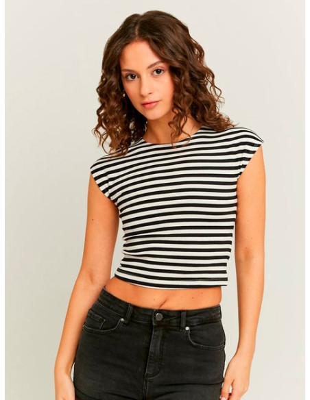 Tally Weijl - Top, Knitted, For Women With Pu Coating