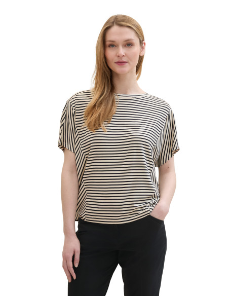 Tom Tailor - T-Shirt Bias Stripe Batwing