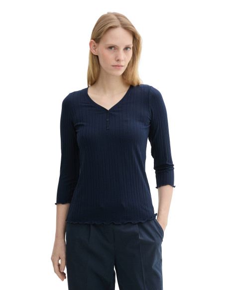 Tom Tailor - T-Shirt Rib Henley