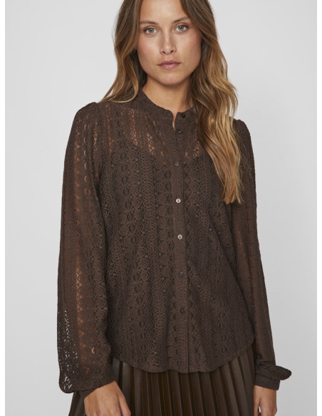 VILA - VICHIKKA LACE L/S SHIRT- NOOS