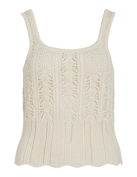 VILA - VISTYLA SHORT OPEN O-NECK KNIT TANK TOP