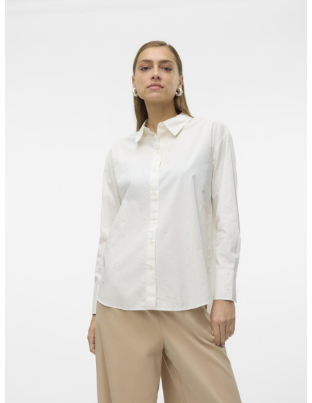 Vero Moda - VMCHARLOTTE STUD LS SHIRT WVN GA