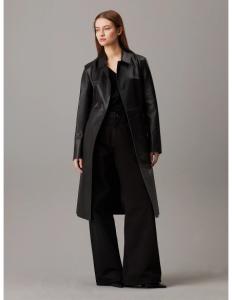 CALVIN KLEIN - LEATHER WRAP TRENCH COAT