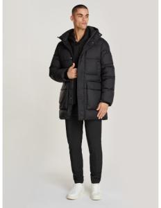 CALVIN KLEIN - LONG HOODED QUILT PUFFER MW