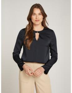 CALVIN KLEIN - LW SHINY SATIN LS BLOUSE