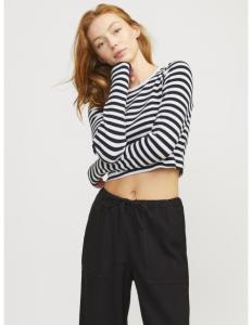 JJXX - JXFELINE STR LS STRIPE RIB TEE JRS NOOS
