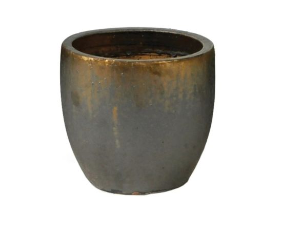 ქოთანი კერამიკული Mega Collections Glazed Egg Pot Bronze 38x32სმ 39ლ