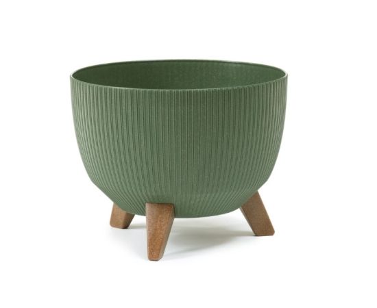 ქოთანი ყვავილის Lamela Bowl ROMA ECO wood 400 jumper 21ლ მწვანე