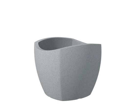 ქოთანი ყვავილის პლასტმასი Scheurich STONY GREY 50/256 WAVE GLOBE CUBO