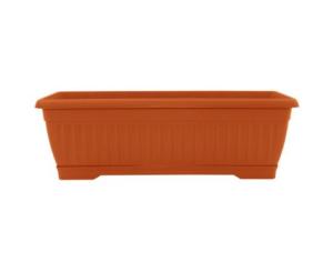 აივნის პლასტმასის ქოთანი დასადგამით ტერრა 100*19 (ტერაკოტი)