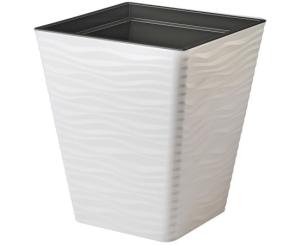 პლასტმასის ქოთანი ყვავილებისთვის FORM PLASTIC Sahara Dunes square 3920-011 Ø30 თეთრი