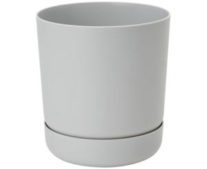 პლასტმასის ქოთანი ყვავილებისთვის FORM PLASTIC Satina with saucer 4250-040 Ø15 პლატინისფერი