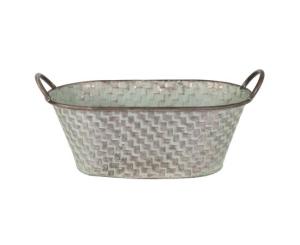 ქოთანი ლითონის Mega Collections Folks Plait Oval Tub Old Green L36.5W20.5H14