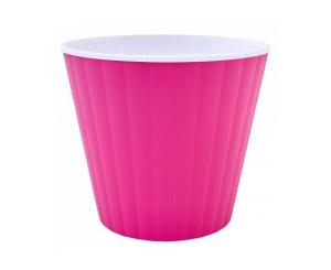 ქოთანი პლასტმასის Aleana IBIS ორმაგი 13x11,2 მუქი ვარდისფერი-თეთრი