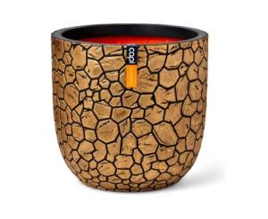 ქოთანი ყვავილის Capi Europe Planter ball Clay NL 43x41სმ შავი-ოქროსფერი