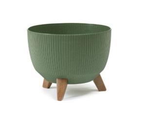 ქოთანი ყვავილის Lamela Bowl ROMA ECO wood 400 jumper 21ლ მწვანე