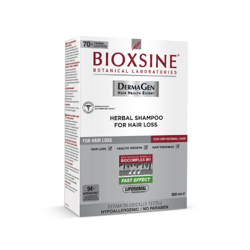 ბიოქსინი - დერმაგენი შამპუნი თმის ცვენის მშრალი და ნორმ. თმის