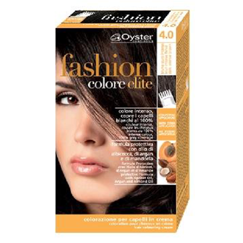 ფეშენ ელიტ - თმის საღებავი არგანის და ნუშის ზეთით 4.0 მოკა/ყავისფერი