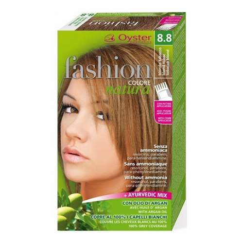 ფეშენ ნატურა - თმის საღებავი უამიაკო არგანის ზეთით 8.8 ფერფლისფერი ქერა