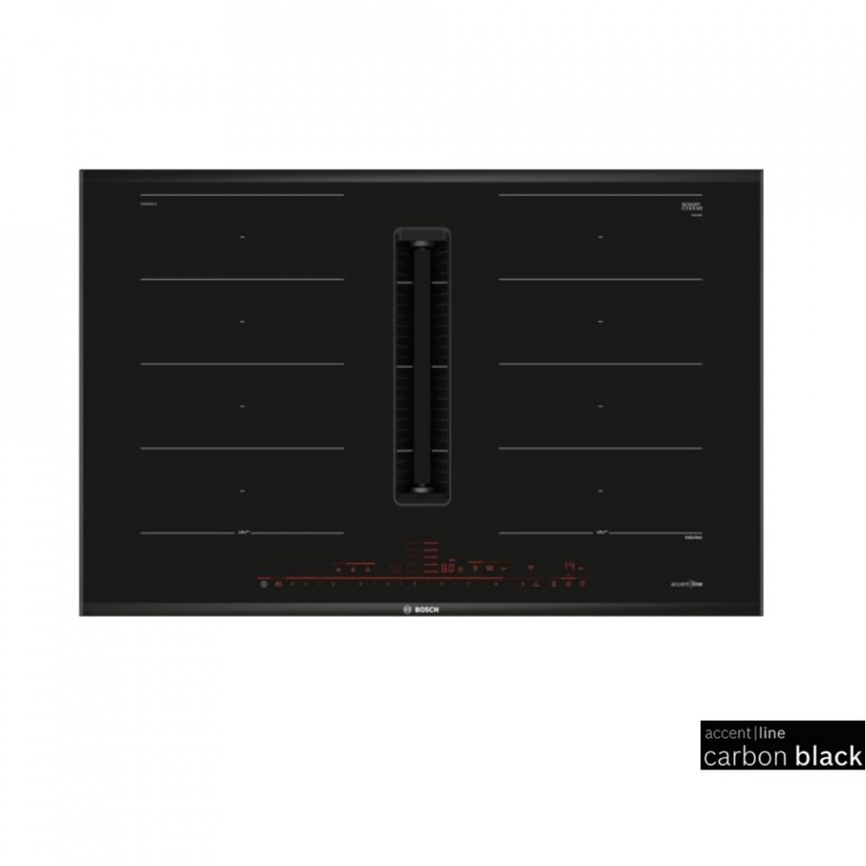 BOSCH Accent Line Carbon Black Induction hob with extractor PXX895D57E