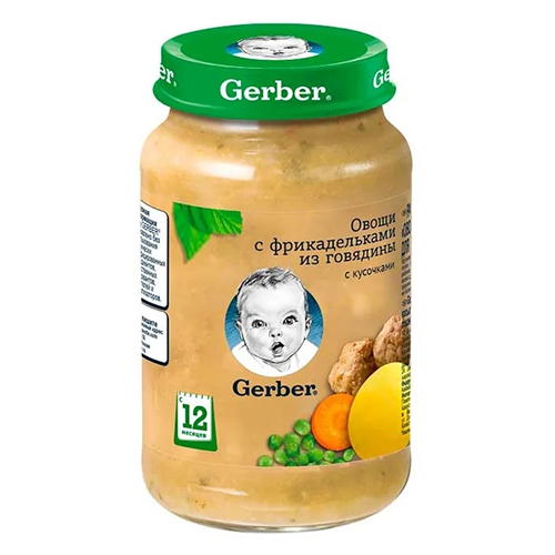 ნესტლე - გერბერი პიურე კარტოფილი.სტაფილ.საქონლის ხორცით 12თვ