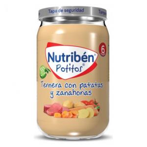 ნუტრიბენი - პიურე საქონლის ხორცი პომიდორით. კარტოფილით და სტაფილოთი /6თვ+/