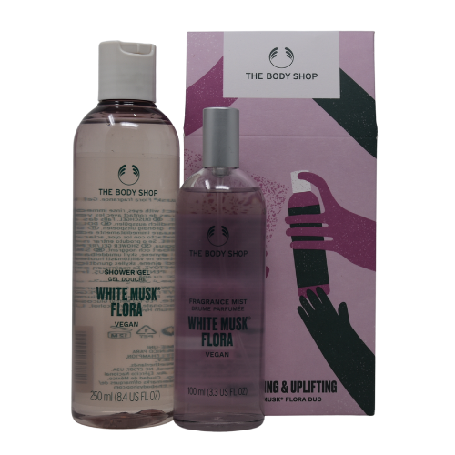 ბოდი შოპი - სასაჩუქრე ნაკრები AYR22 G1 თეთრი მუშკი ფლორა შხ.გელი 250მლ. ტანის მისტი 100მლ