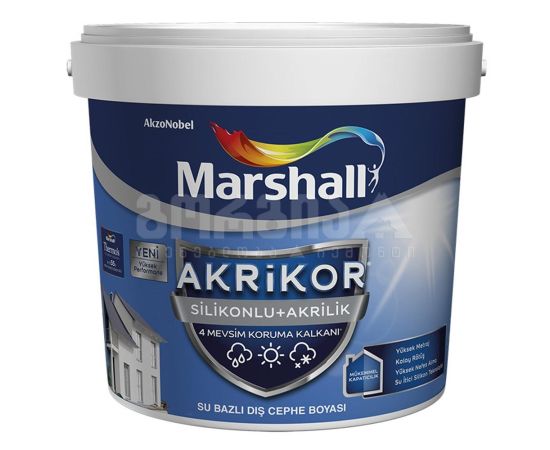 საღებავი ექსტ.akrikor siliconedacrylic marshall 7.5ლტ თეთრი