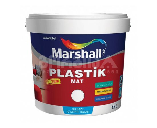 საღებავი ინტერიერის- plastik mat "marshall" 15ლტ თეთრი