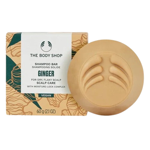 ბოდი შოპი - მყარი შამპუნი მშრალი/მტვრევადი თმის ქერტლის საწ. ჯინჯერი 60გრ