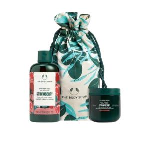 ბოდი შოპი - სასაჩუქრე ნაკრები AYR23 G3 პატარა პაუჩი მარწყვი შხაპის გელი 250მლ. იოგურტი 200მლ