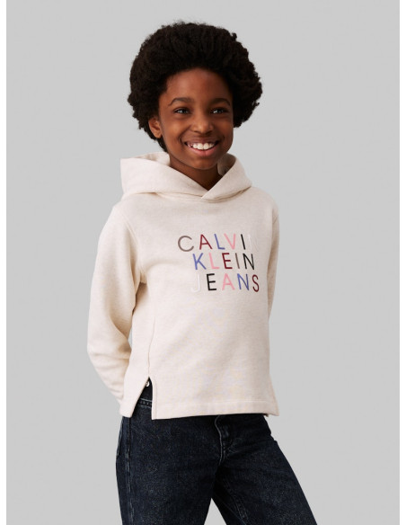 CALVIN KLEIN - COLOUR LOGO FLEECE HOODIE