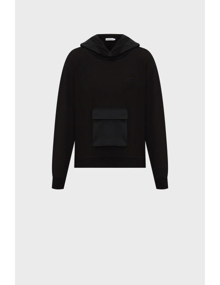 CALVIN KLEIN - MIX-MEDIA NYLON HOODIE