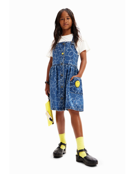 DESIGUAL - Denim Smiley Originals ® dungaree dress