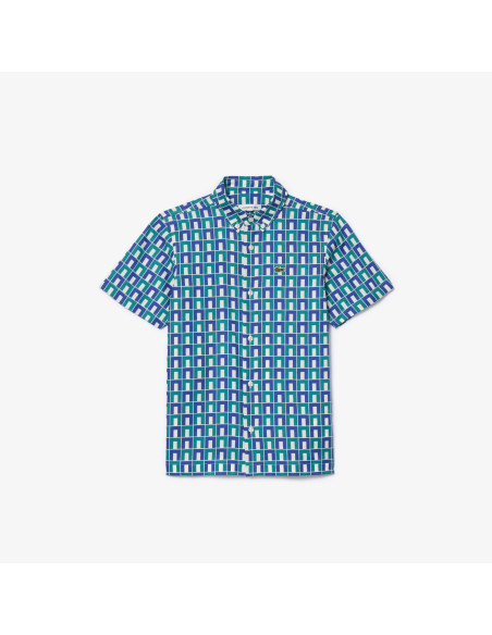 Lacoste - KIDS' SHORT SLEEVED MONOGRAM PRINT SHIRT