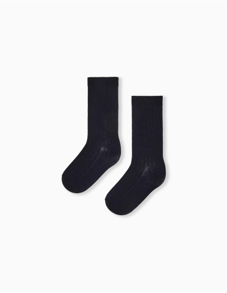 MO Fashion - PACK 2 PAIRS OF RIBBED HIGH SOCKS