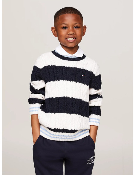 TOMMY HILFIGER - COLORBLOCK CABLE REGULAR SWEATER