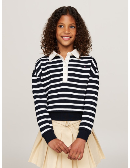 Tommy Hilfiger - HILFIGER STRIPE POLO SWEATSHIRT