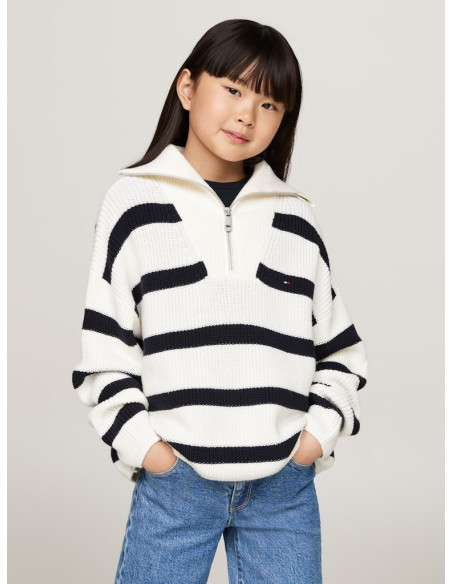 Tommy Hilfiger - STRIPE HALF ZIP SWEATER