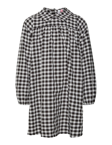 Vero Moda Girl - VMCHECKSY L/S SHORT DRESS WVN GIRL