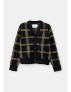 CALVIN KLEIN - CHECKED KNIT CARDIGAN SWEATER