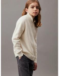 CALVIN KLEIN - HALF-ZIP MONO SWEATER