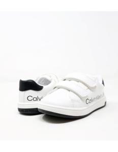 CALVIN KLEIN - SNEAKER BASSA ALLACCIATA BIANCO/NER